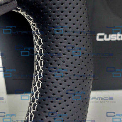 Ford Transit Custom Steering Wheel MK9 Carbon Fibre Leather Core  | Frozen White Edition |