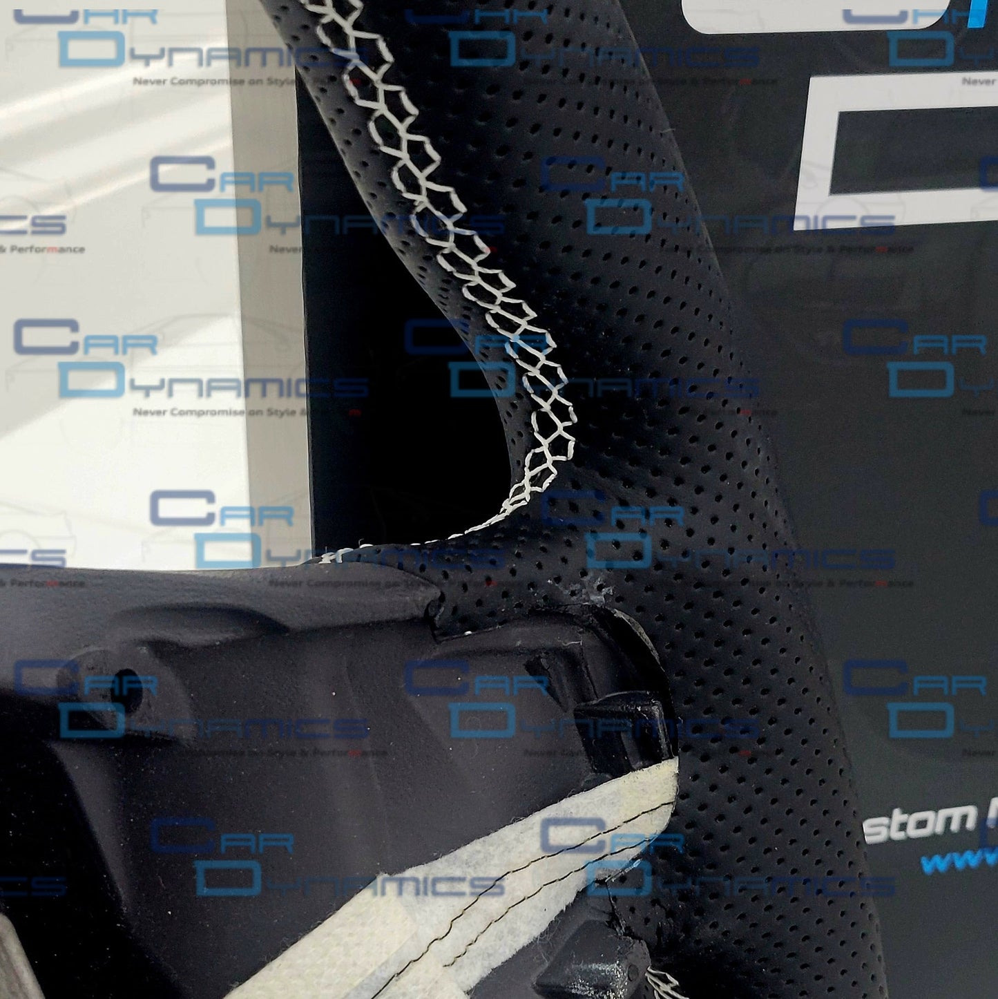 Ford Transit Custom Steering Wheel MK9 Carbon Fibre Leather Core  | Frozen White Edition |