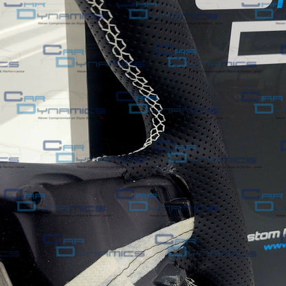 Ford Transit Custom Steering Wheel MK9 Carbon Fibre Leather Core  | Frozen White Edition |