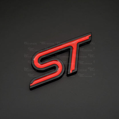 ST Rear Metal Boot Badge | Japan Black & Race Red Edition For Ford Models