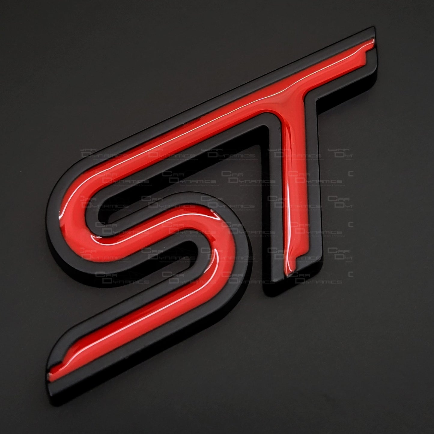 ST Rear Metal Boot Badge | Japan Black & Race Red Edition For Ford Models