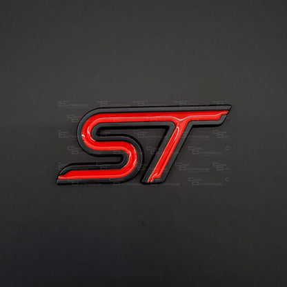 ST Rear Metal Boot Badge | Japan Black & Race Red Edition For Ford Models