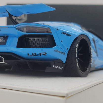 JUC 1:18 Lamborghini Aventador Roadster LB Performance Baby Blue | Limited Edition 20pcs | 04 of 20 | With Roof Included