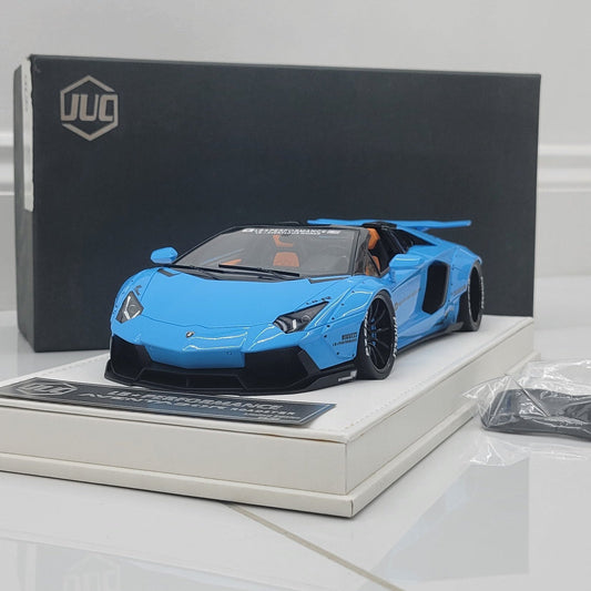 JUC 1:18 Lamborghini Aventador Roadster LB Performance Baby Blue | Limited Edition 20pcs | 04 of 20 | With Roof Included