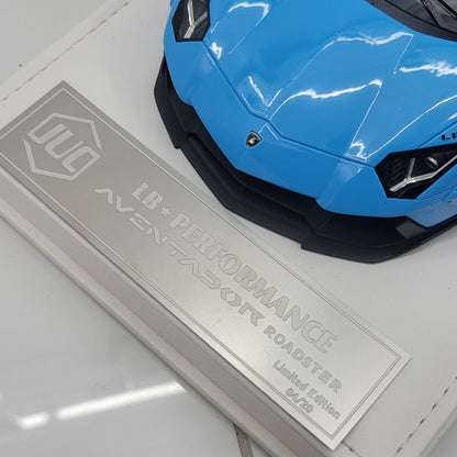 JUC 1:18 Lamborghini Aventador Roadster LB Performance Baby Blue | Limited Edition 20pcs | 04 of 20 | With Roof Included