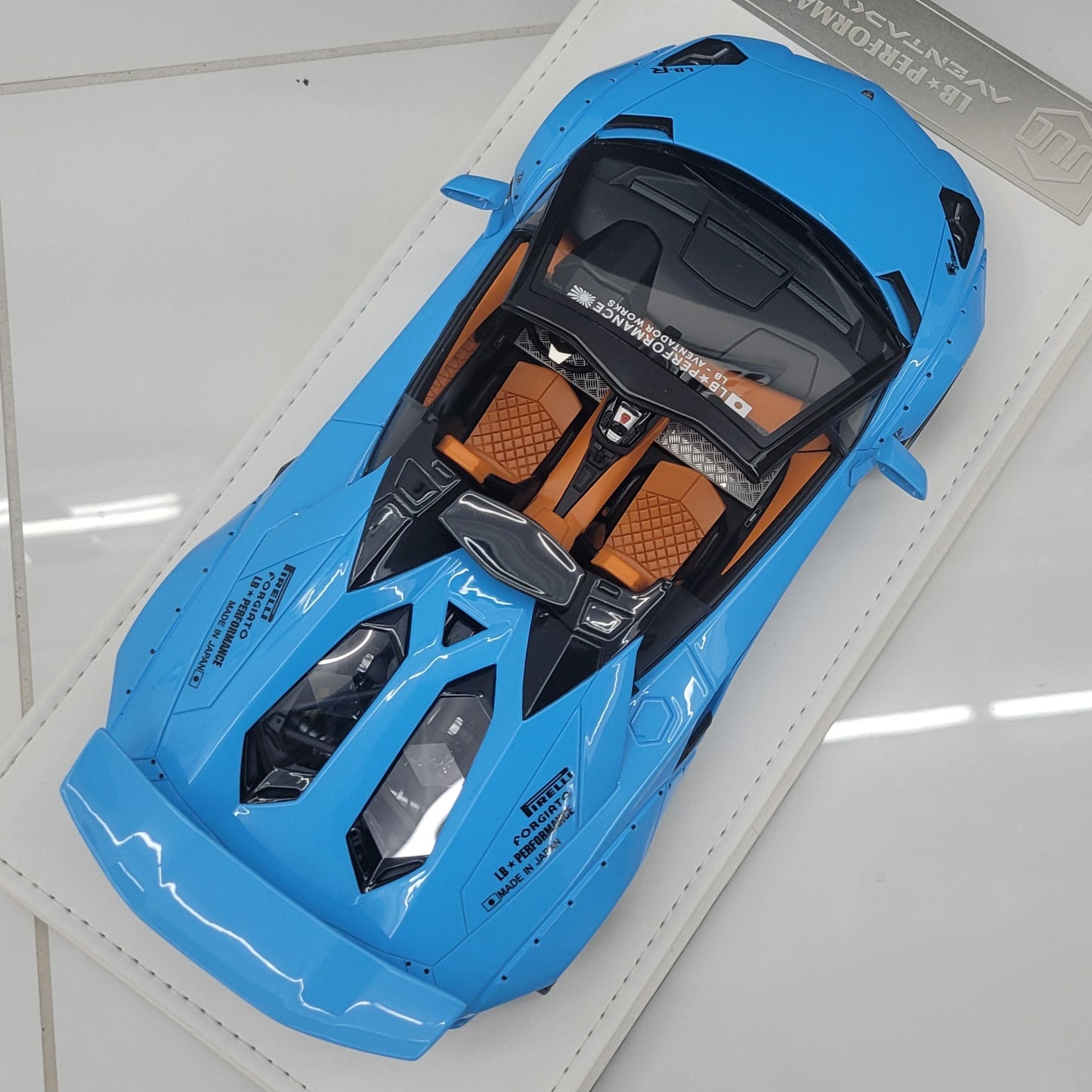 JUC 1:18 Lamborghini Aventador Roadster LB Performance Baby Blue | Limited Edition 20pcs | 04 of 20 | With Roof Included