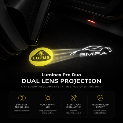 Lotus Emira Dual Lens HD LED Puddle Light Kit | Plug & Play Luminex Pro Duo