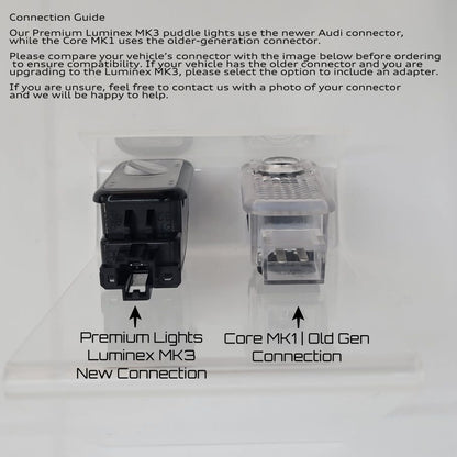 Premium HD Longer Lasting Puddle Lights 4 Rings | For Audi Models | LUMINEX MK3
