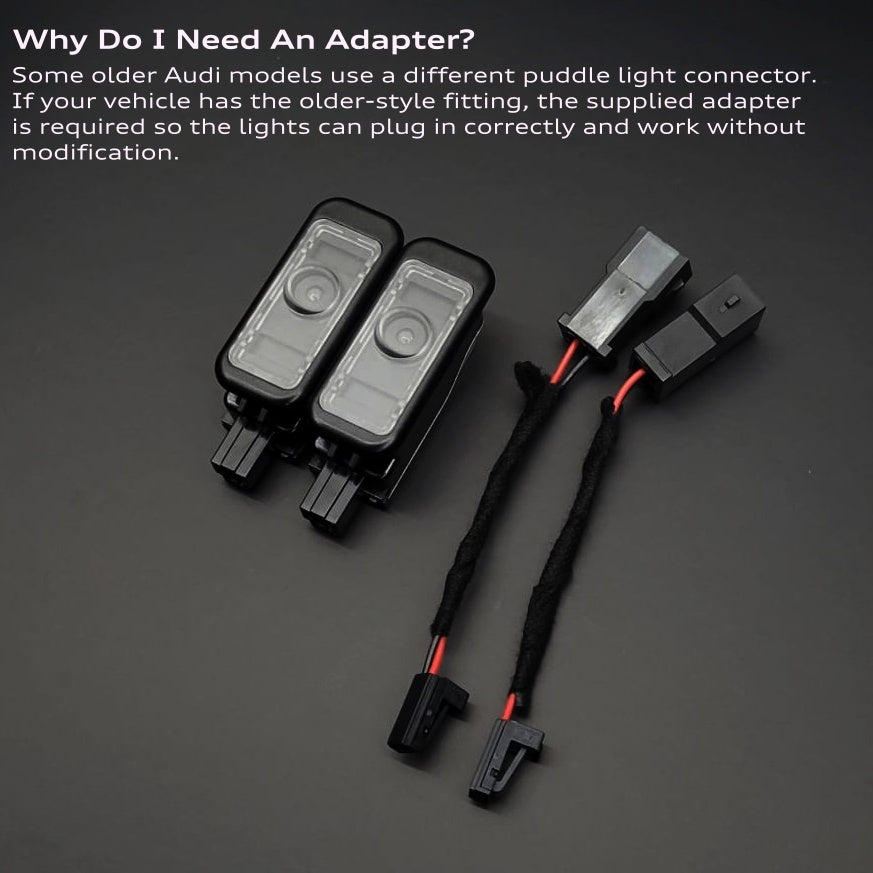 Premium HD Longer Lasting Puddle Lights 4 Rings | For Audi Models | LUMINEX MK3