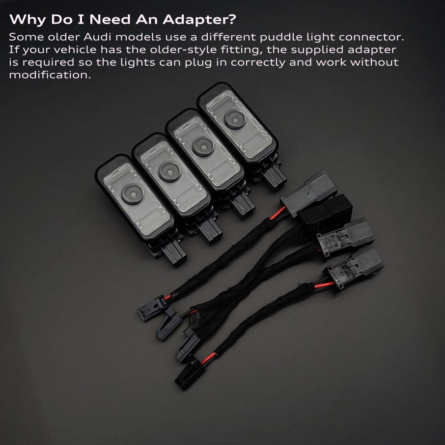 Premium HD Longer Lasting Puddle Lights 4 Rings | For Audi Models | LUMINEX MK3