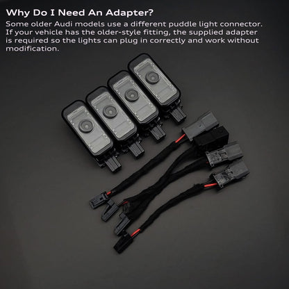 Premium HD Longer Lasting Puddle Lights 4 Rings | For Audi Models | LUMINEX MK3