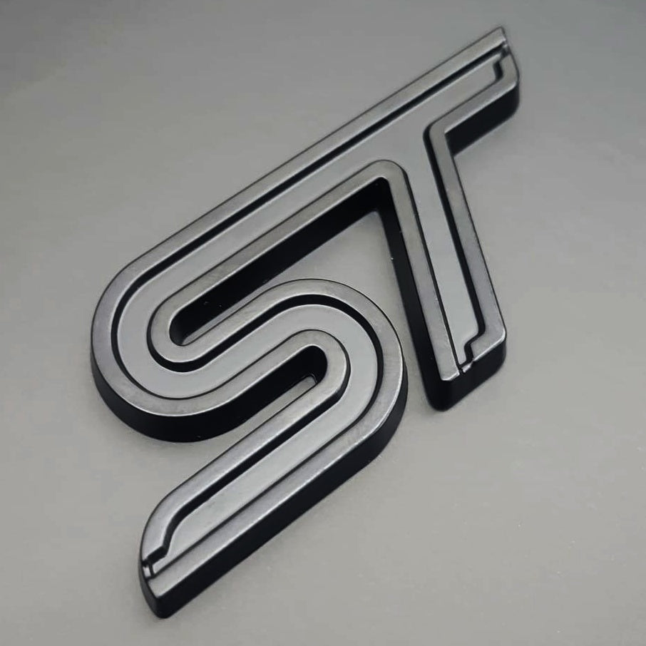 ST Rear Metal Boot Badge | Blacked Out Edition For Ford Models