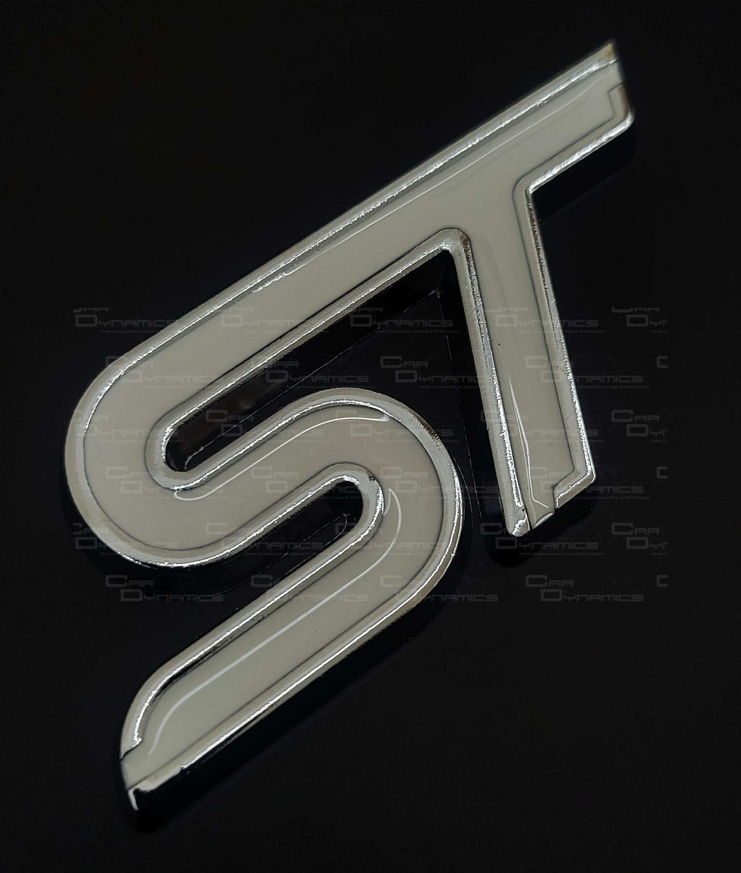 ST Rear Metal Boot Badge | Frozen White Edition For Ford Models