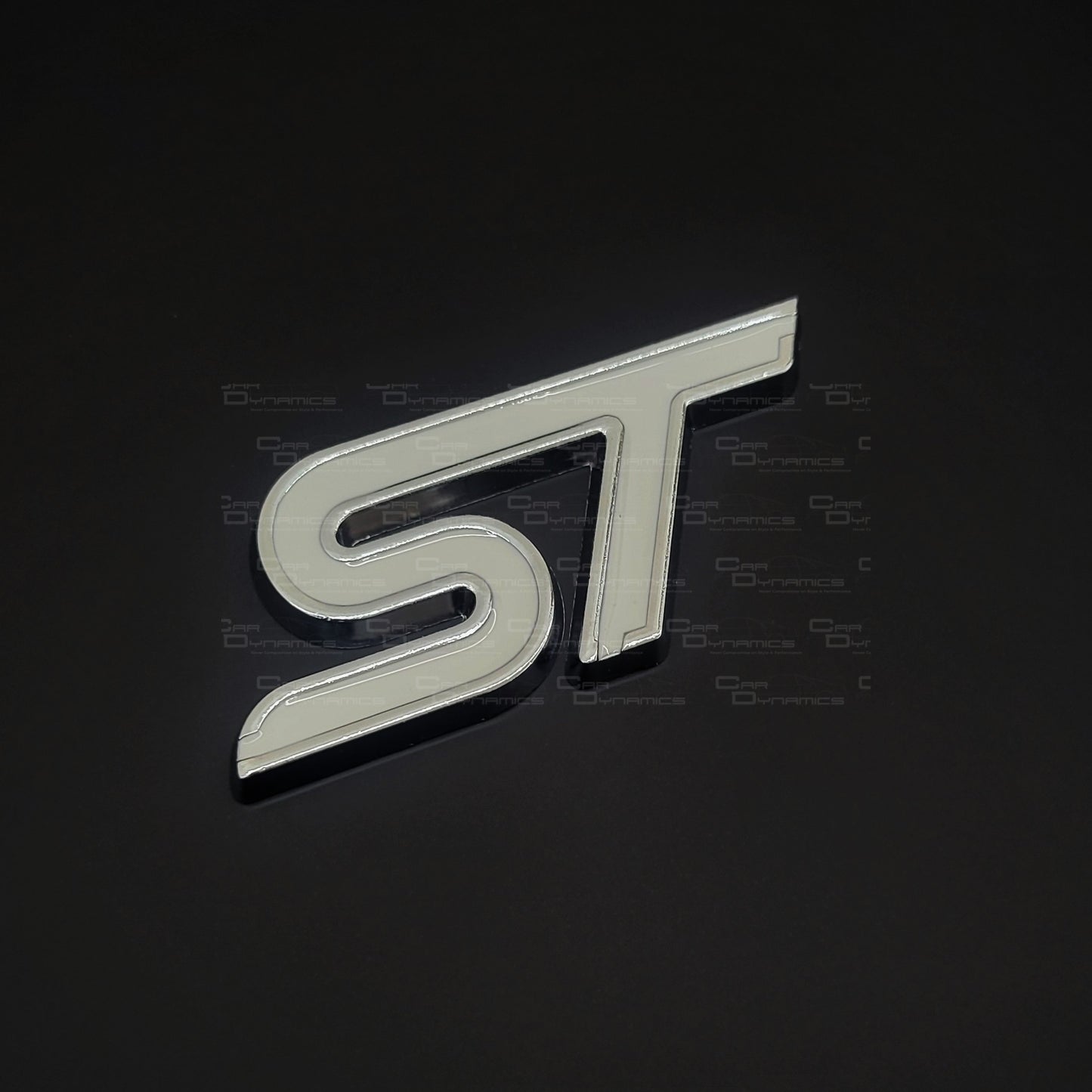 ST Rear Metal Boot Badge | Frozen White Edition For Ford Models