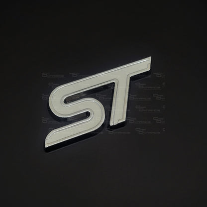 ST Rear Metal Boot Badge | Frozen White Edition For Ford Models