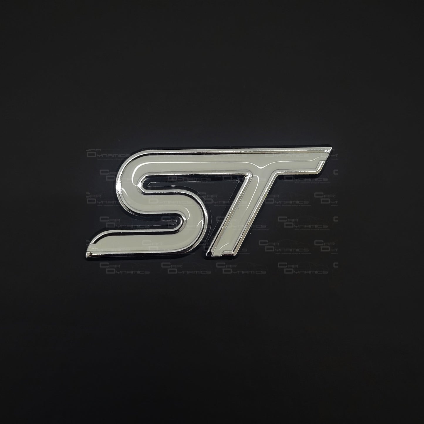 ST Rear Metal Boot Badge | Frozen White Edition For Ford Models