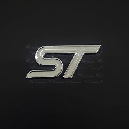 ST Rear Metal Boot Badge | Frozen White Edition For Ford Models
