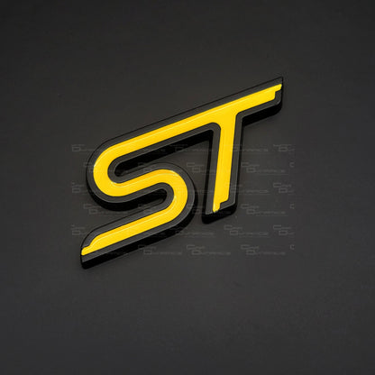 ST Rear Metal Boot Badge | Luxe Yellow Edition For Ford Models