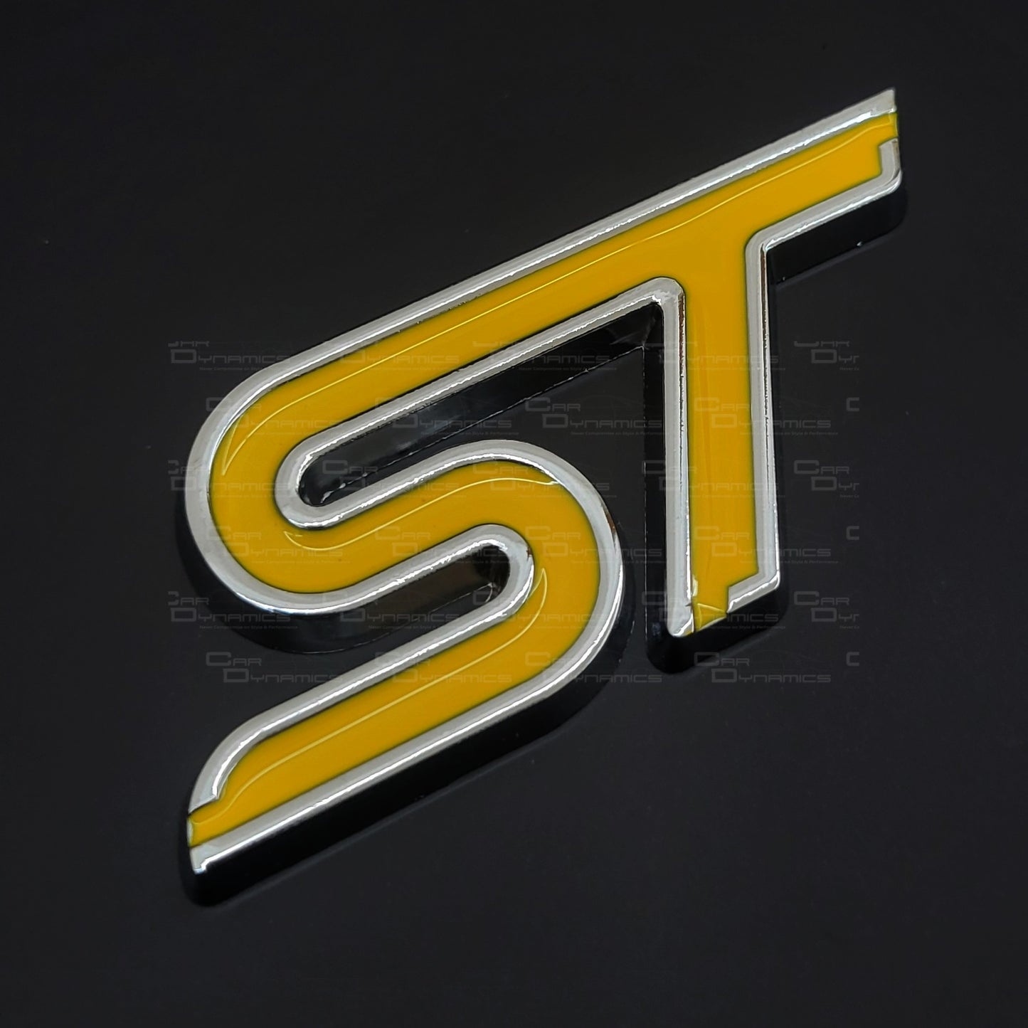 ST Rear Metal Boot Badge | Triple Yellow Edition For Ford Models