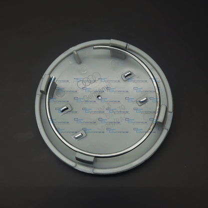Set Of 4 Grey & Chrome Centre Caps | For Audi Models