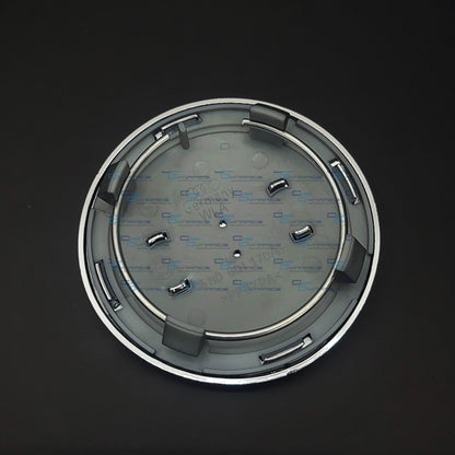 Set Of 4 Grey & Chrome Centre Caps | For Audi Models