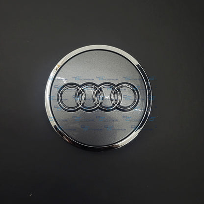 Set Of 4 Grey & Chrome Centre Caps | For Audi Models
