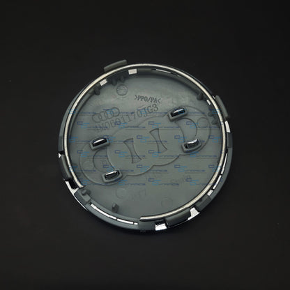 Set Of 4 Grey & Chrome Centre Caps | For Audi Models