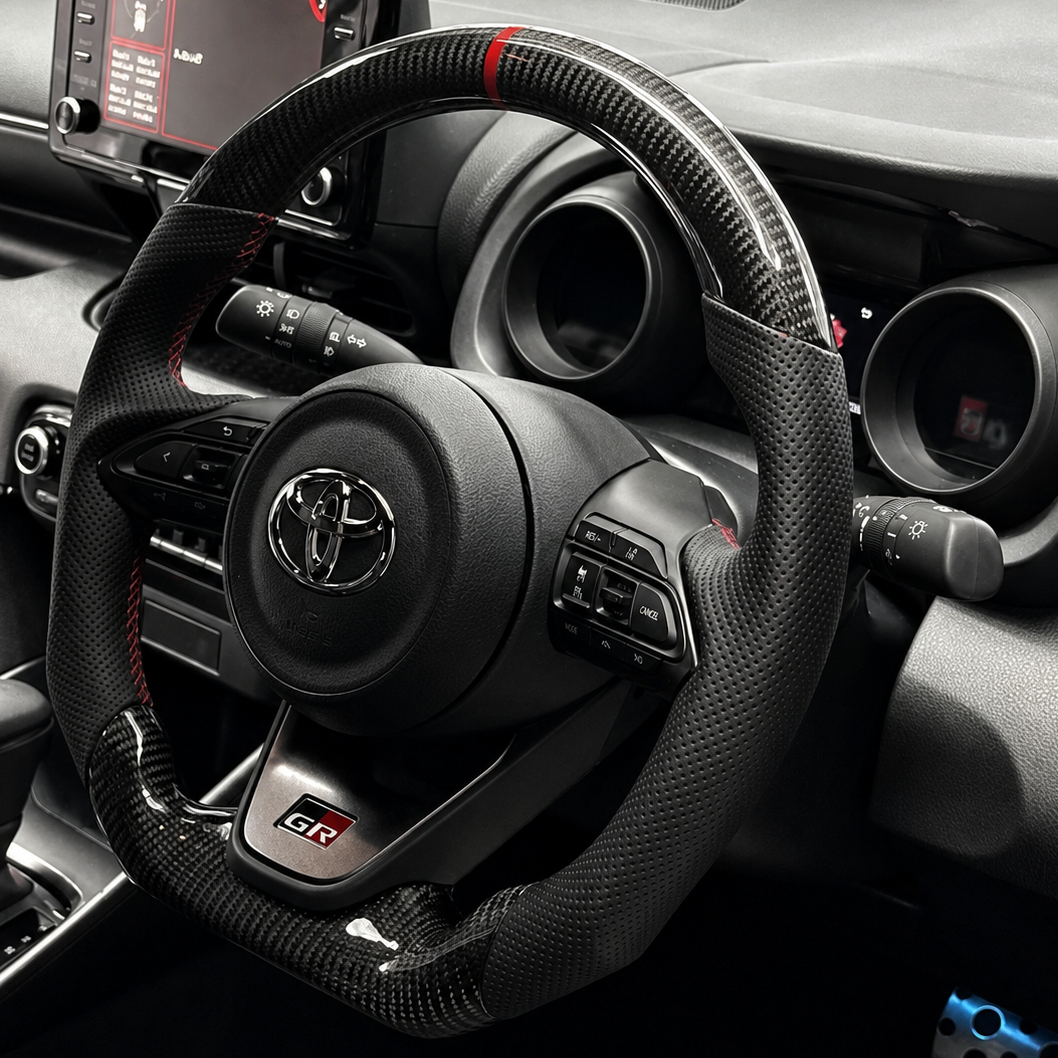 Toyota GR Yaris Sport Bespoke Carbon & Leather Steering Wheel | MK4 (XP210)