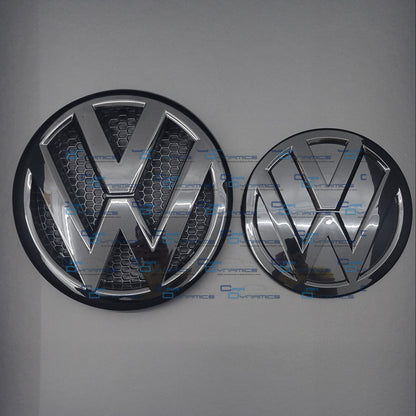 VW Transporter T5 Blacked Out Front & Rear Emblem | Gloss Black Badge 7E0853601CD