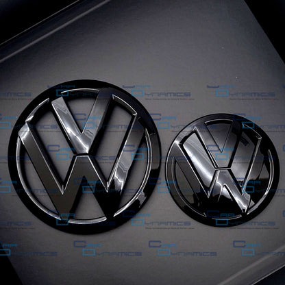 VW Transporter T6 Blacked Out Front & Rear Emblem | Gloss Black Badge