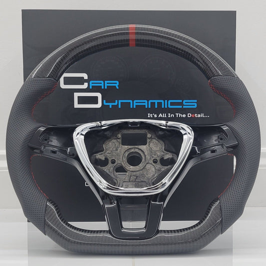 Volkswagen T6 Carbon & Leather Steering Wheel | Fortana Red Edition