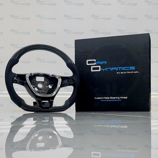 Volkswagen Custom Carbon Fibre Flat Bottom Steering Wheel Transporter T6 , Caddy