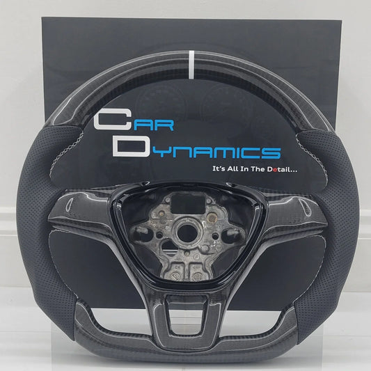 VolkswagenCustomCarbonFibreFlatBottomSteeringWheelTransporterT6PearlWhiteEditionCarDynamics_2 - Car Dynamics 