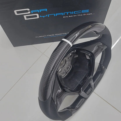 VolkswagenCustomCarbonFibreFlatBottomSteeringWheelTransporterT6PearlWhiteEditionCarDynamics_6 - Car Dynamics 