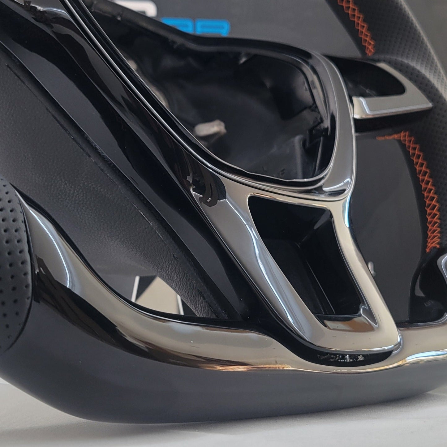 Volkswagen T6 Piano Black & Leather Steering Wheel | RAC Orange Edition