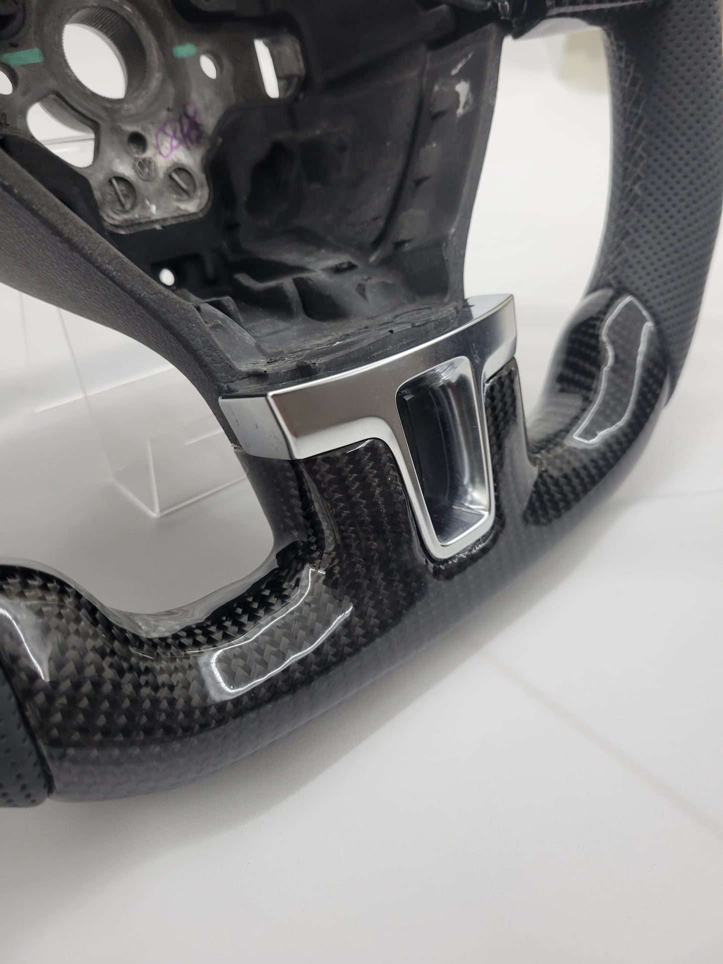 Volkswagen T5.1 Carbon & Leather Steering Wheel | Titanium Grey