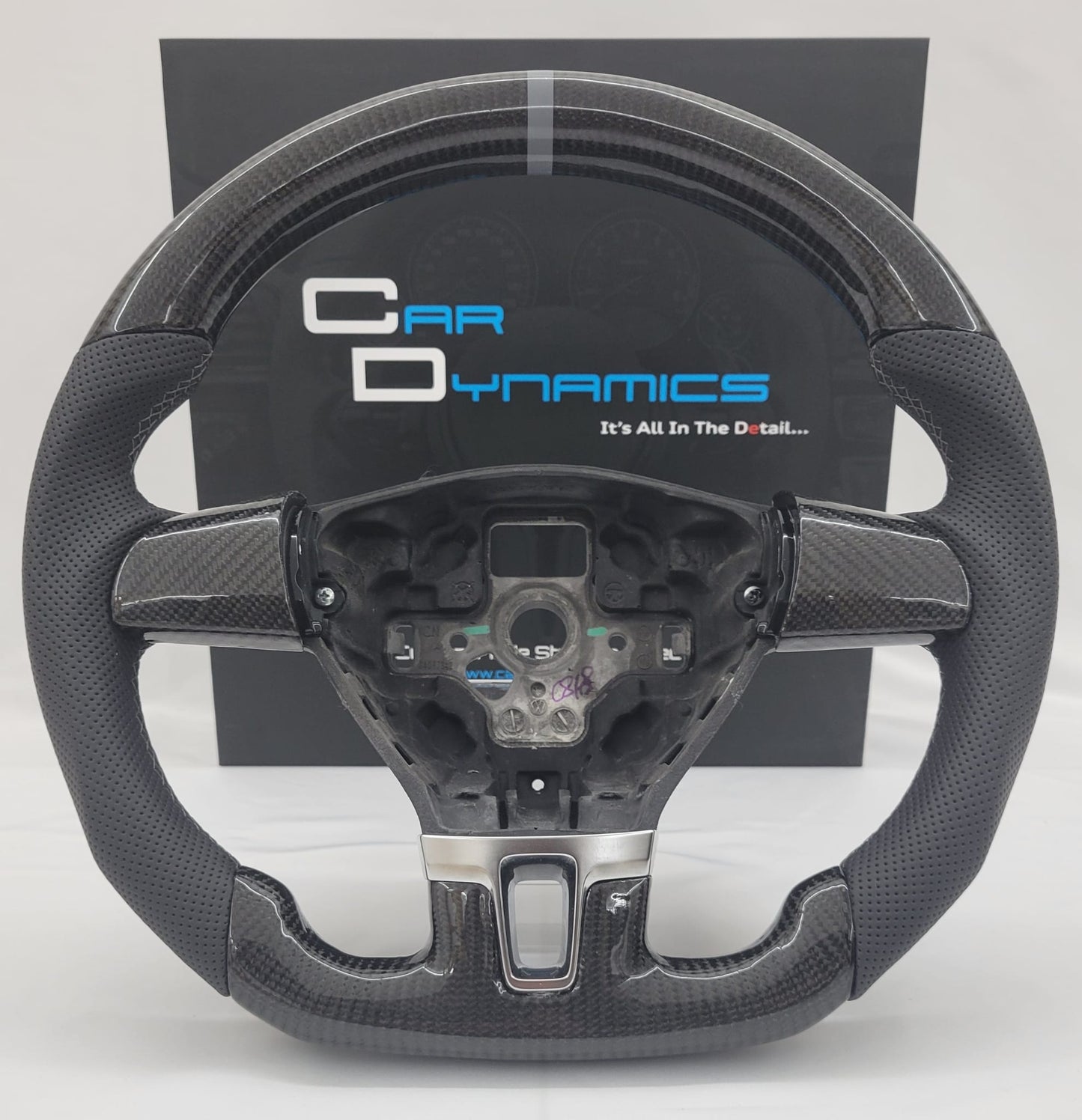Volkswagen T5.1 Carbon & Leather Steering Wheel | Titanium Grey