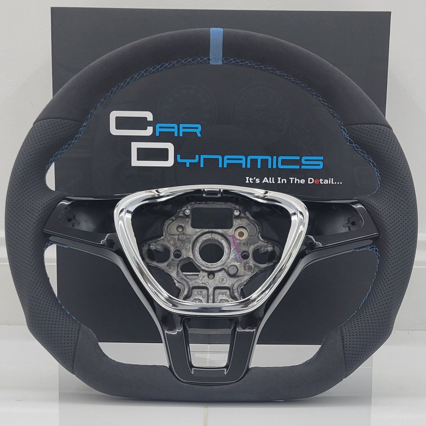 Volkswagen T6 Custom Alcantara & Leather Flat Bottom Steering Wheel | Gulf Blue Edition | T6 Transporter