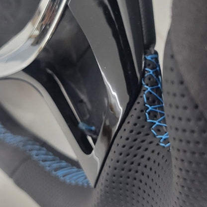 Volkswagen T6 Custom Alcantara & Leather Flat Bottom Steering Wheel | Gulf Blue Edition | T6 Transporter