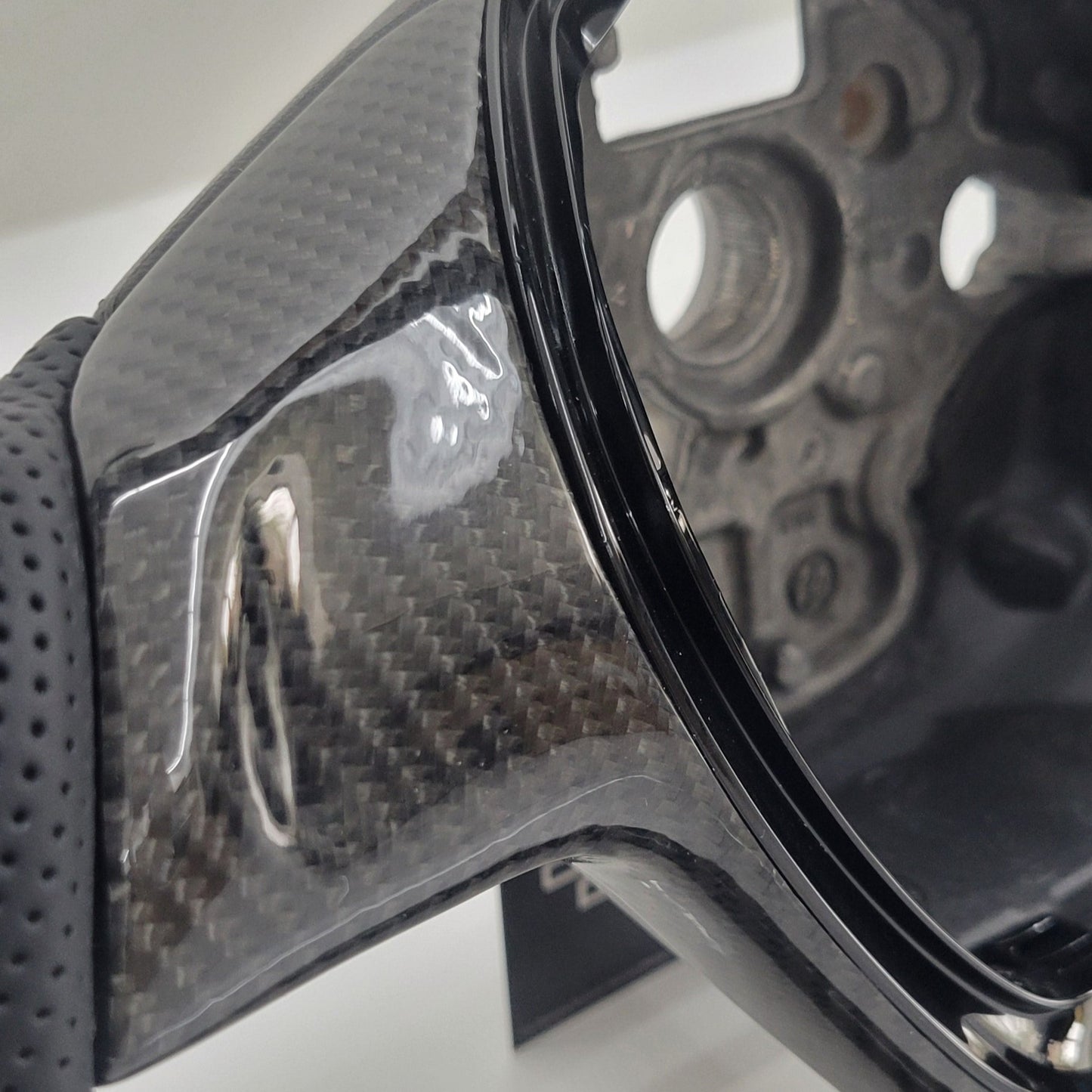 Volkswagen T6 Custom Carbon Fibre Flat Bottom Steering Wheel | Henry's Blue Edition , T6 Transporter Non Button Version