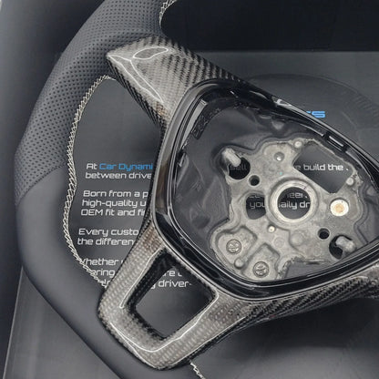 VolkswagenT6CustomCarbonFibre_LeatherFlatBottomSteeringWheelPorscheEditionT6TransporterNonMultifunctionalVersion_1 - Car Dynamics 