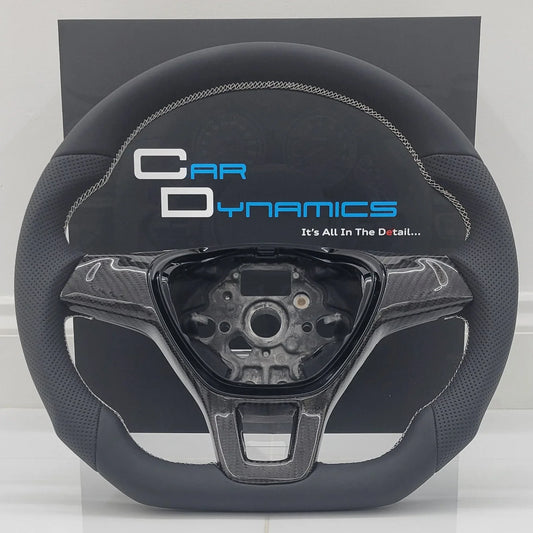 VolkswagenT6CustomCarbonFibre_LeatherFlatBottomSteeringWheelPorscheEditionT6TransporterNonMultifunctionalVersion_2 - Car Dynamics 