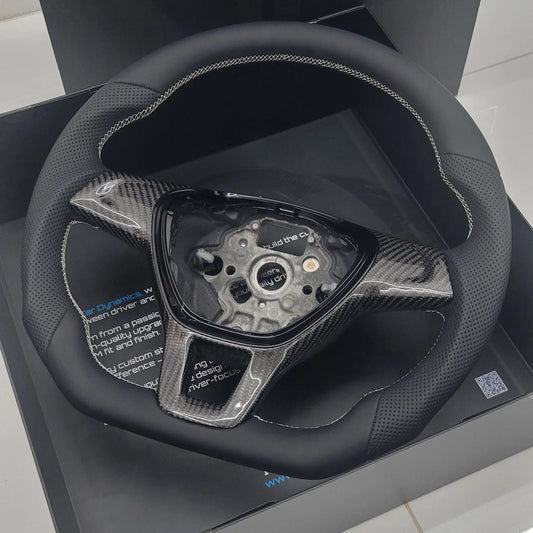 VolkswagenT6CustomCarbonFibre_LeatherFlatBottomSteeringWheelPorscheEditionT6TransporterNonMultifunctionalVersion_7 - Car Dynamics 