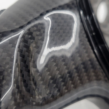 Volkswagen T6 Custom Carbon Fibre & Leather Flat Bottom Steering Wheel | Rising Blue Edition | T6 Transporter Non Multifunctional Version