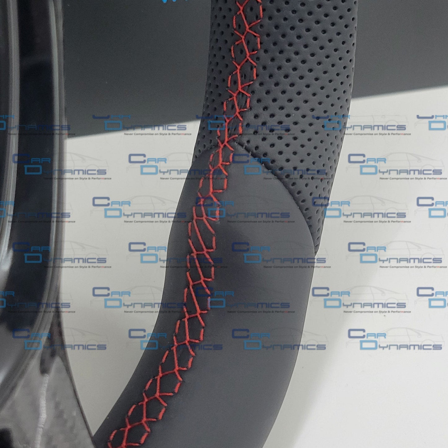 Volkswagen T6 Custom Carbon Fibre & Leather Flat Bottom Steering Wheel | Tornado Red Edition | T6 Transporter Non Multifunctional Version