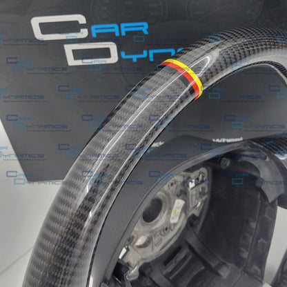 Volkswagen Custom Carbon Fibre Flat Bottom Steering Wheel Transporter T5.1 , MK6 | Multifunctional Version | German Blue Edition