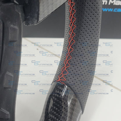 Volkswagen Custom Carbon Fibre Flat Bottom Steering Wheel Transporter T5.1 , MK6 | Non Multifunctional Version | Mars Red Edition