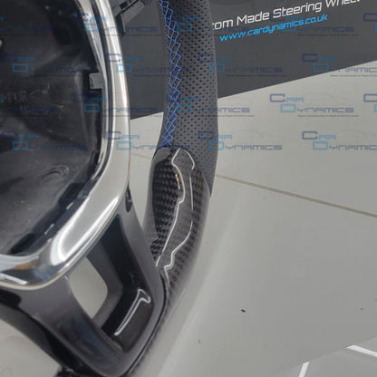 Volkswagen Custom Carbon Fibre Flat Bottom Steering Wheel Caddy | Florida Blue Edition