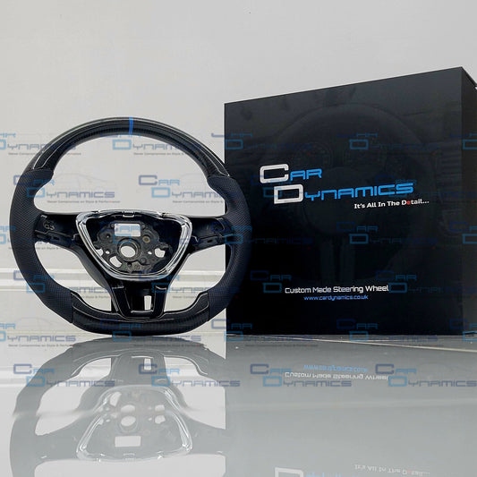 Volkswagen Custom Carbon Fibre Flat Bottom Steering Wheel Caddy | Florida Blue Edition