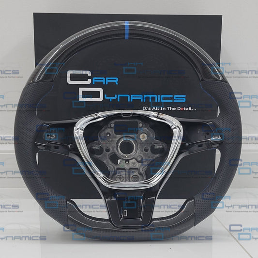 Volkswagen Custom Carbon Fibre Flat Bottom Steering Wheel Caddy | Florida Blue Edition